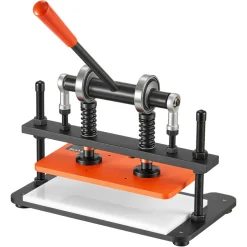 VEVOR Leather Cutting Machine 11.02 x 5.51 in Embossing Plate Die Cutter, Hand Press Leather Embossing & Die Cutting, 3300 lbs Pressure, 0.47 in Stroke, Dual Guide Shafts, for Fabric, Paper, Silicone