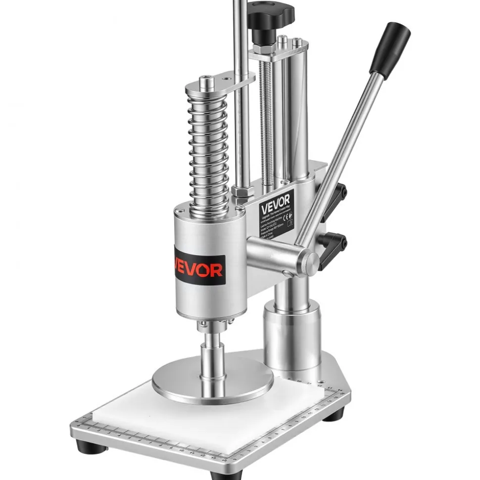 VEVOR Leather Punching Machine 3.94 x 3.94 in Manual Leather Hole Puncher, Hand Punch Press, 352.74 lbs Pressure, 1.57 in Stroke, Chuck Fixation, Sturdy Structure, for Fabric, Paper, and Silicone