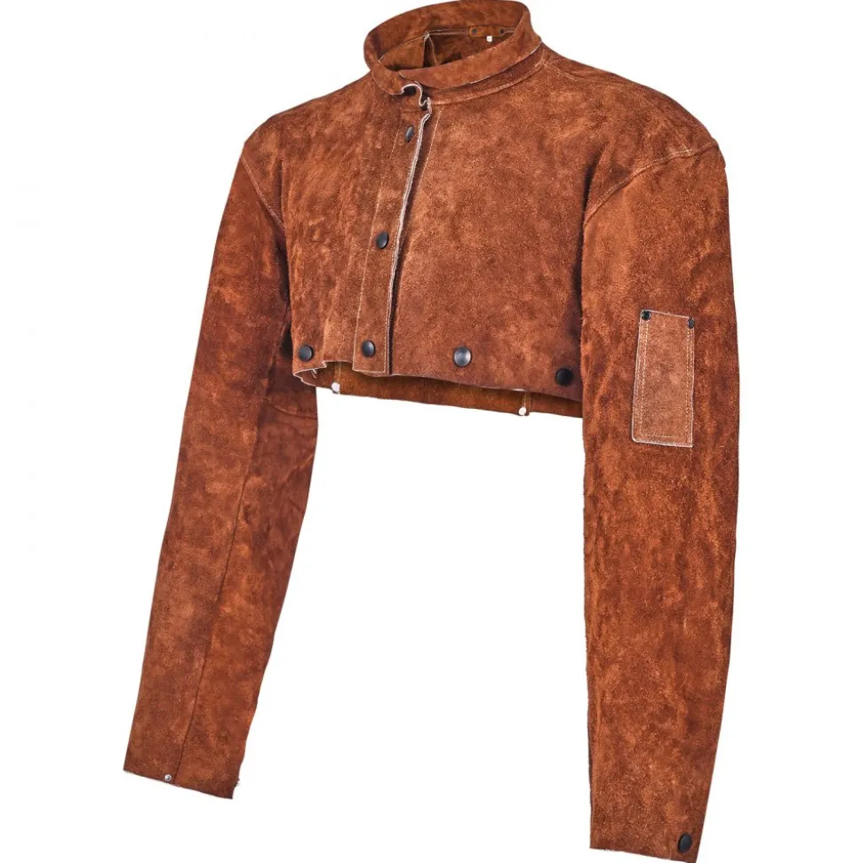 VEVOR Leather Welding Cape Sleeve, Heavy Duty Flame Resistant Cowhide Safety Cape Sleeves for Men Women, Heat-Resistant for Welding, Blacksmithing, Woodworking, Gardening, XXL-Size