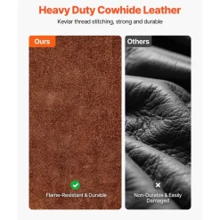 VEVOR Leather Welding Cape Sleeve, Heavy Duty Flame Resistant Cowhide Safety Cape Sleeves for Men Women, Heat-Resistant for Welding, Blacksmithing, Woodworking, Gardening, XXL-Size