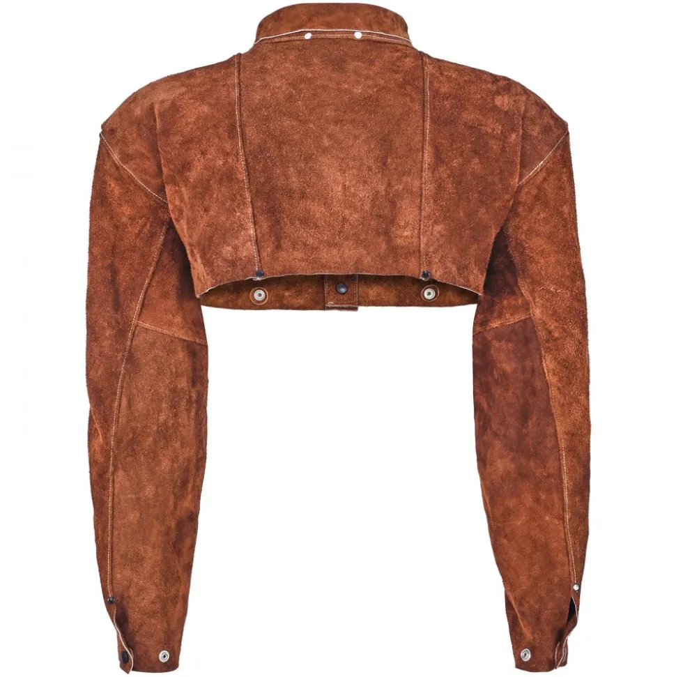 VEVOR Leather Welding Cape Sleeve, Heavy Duty Flame Resistant Cowhide Safety Cape Sleeves for Men Women, Heat-Resistant for Welding, Blacksmithing, Woodworking, Gardening, XXL-Size