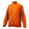 VEVOR Leather Welding Jacket, Heavy Duty Cowhide Flame Resistant Welding Coat, Waterproof Heat-Resistant Safety Jacket with 4 Pockets & Adjustable Cuffs for Welders Steelworks - XXL Size