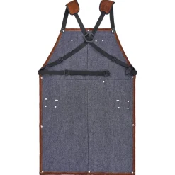 VEVOR Leather Welding Work Apron, Heavy Duty Cowhide Flame Resistant Welding Apron, Heat-Resistant Blacksmith Welder Aprons with 6 Tool Pockets for Woodworking, Gardening, BBQ