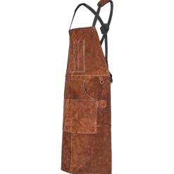 VEVOR Leather Welding Work Apron, Heavy Duty Cowhide Flame Resistant Welding Apron, Heat-Resistant Blacksmith Welder Aprons with 6 Tool Pockets for Woodworking, Gardening, BBQ