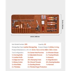 VEVOR Leather Working Tools Kit, 92 PCS Leather Craft Tools with Portable Leather Storage Bag, Engraving Punching Sewing Stamping Sanding Tools, Ideal for Beginners DIY Enthusiasts and Professionals