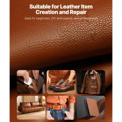 VEVOR Leather Working Tools Kit, 38 PCS Leather Craft Tools with Portable Canvas Storage Bag, Engraving Punching Sewing Stamping Cutting Tools, Ideal for Beginners DIY Enthusiasts and Professionals