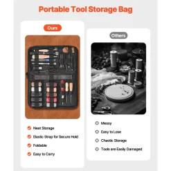 VEVOR Leather Working Tools Kit, 38 PCS Leather Craft Tools with Portable Canvas Storage Bag, Engraving Punching Sewing Stamping Cutting Tools, Ideal for Beginners DIY Enthusiasts and Professionals