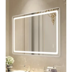 VEVOR LED Bathroom Mirror, 36" x 60" LED Bathroom Vanity Mirror with Frontlit and Backlit, Anti-Fog Memory Mirror with Lights, Stepless 3 Colors Temperature Dimmable Bathroom Mirror, Wall Mounted