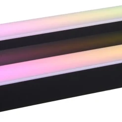 VEVOR LED Lighted Liquor Bottle Display, 4 Tiers 16 Inch Commercial Illuminated Home Bar Shelf, 4 Steps Whiskey Rack Stand, Acrylic Drink Shelves with RF Remote & App Control, and Multicolor lighting