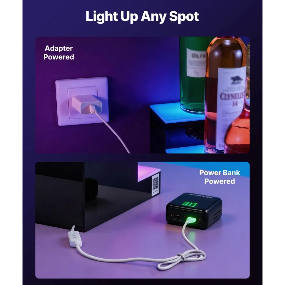 VEVOR LED Lighted Liquor Bottle Display, 2 Tiers 24 inches, Supports USB, Acrylic Illuminated Home Bar Shelf Display with RF Remote & App Control, 9 Static Colors, Timing Mode, for 12-16 Bottles
