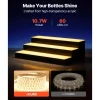 VEVOR LED Lighted Liquor Bottle Display, 3 Tiers 24 inches, Supports USB, Acrylic Illuminated Home Bar Shelf Display with RF Remote & App Control, 9 Static Colors, Timing Mode, for 18-24 Bottles