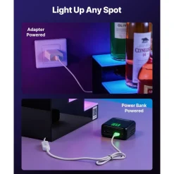 VEVOR LED Lighted Liquor Bottle Display, 3 Tiers 24 inches, Supports USB, Acrylic Illuminated Home Bar Shelf Display with RF Remote & App Control, 9 Static Colors, Timing Mode, for 18-24 Bottles