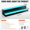 VEVOR LED Lighted Liquor Bottle Display, 2 Tiers 30 Inch Commercial Illuminated Home Bar Shelf, 2 Steps Whiskey Rack Stand, Acrylic Drink Shelves with RF Remote & App Control, and Multicolor lighting
