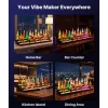 VEVOR LED Lighted Liquor Bottle Display, 3 Tiers 24 Inch Commercial Illuminated Home Bar Shelf, 3 Steps Whiskey Rack Stand, Acrylic Drink Shelves with RF Remote & App Control, and Multicolor lighting