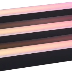 VEVOR LED Lighted Liquor Bottle Display, 3 Tiers 48 inches, Acrylic Illuminated Home Bar Shelf Display with RF Remote & App Control, DIY Setup with Type-C Cables, 9 Static Colors, for 36-48 Bottles