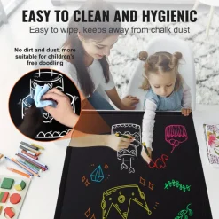VEVOR LED Message Writing Board, 32"x24" Illuminated Erasable Lighted Chalkboard, Neon Effect Menu Sign Board, Drawing Board with 8 Fluorescent Chalk Markers and Remote Contro Tested toStandards