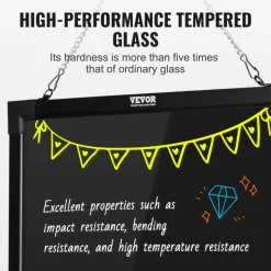 VEVOR LED Message Writing Board, 24"x16" Illuminated Erasable Lighted Chalkboard, Neon Effect Menu Sign Board, Drawing Board with 8 Fluorescent Chalk Markers and Remote Tested to UL Standards