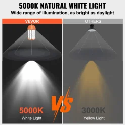 VEVOR LED Portable Work Lamp, 150W, 20000lm, 5000K Durable & Water-Resistant, Linkable up to 6 Units, Ceiling or Stand Job Site Illumination for Both Indoor & Outdoor Use