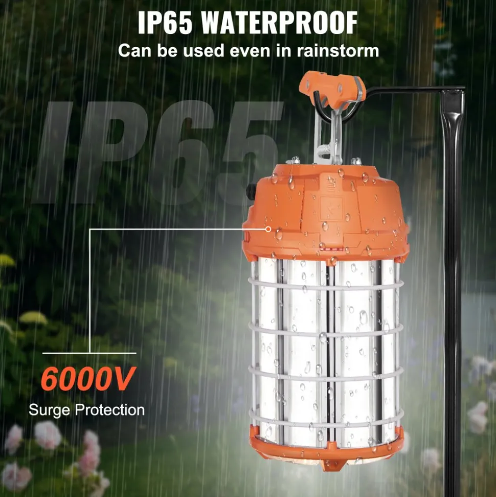 VEVOR LED Portable Work Lamp, 150W, 20000lm, 5000K Durable & Water-Resistant, Linkable up to 6 Units, Ceiling or Stand Job Site Illumination for Both Indoor & Outdoor Use