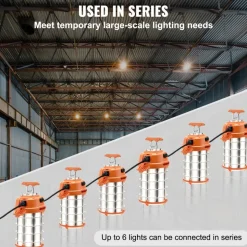 VEVOR LED Portable Work Lamp, 150W, 20000lm, 5000K Durable & Water-Resistant, Linkable up to 6 Units, Ceiling or Stand Job Site Illumination for Both Indoor & Outdoor Use