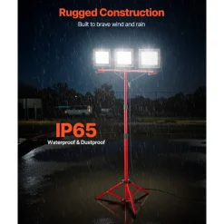 VEVOR LED Work Light with Stand, 2PCS 10000 Lumen Dual-head LED Work Light with 27.6