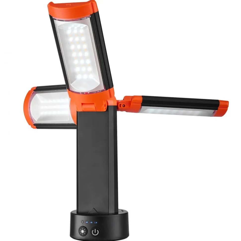 VEVOR LED Work Light with Stand, 10Ah, Rechargeable Cordless Camping Light, with 3 Lamp Heads, Detachable Tripod Stand, 2200 Lumens 3000K-6500K Dimmable, Portable Construction Lighting for Job Site