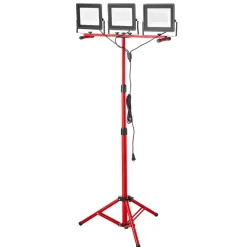 VEVOR LED Work Light with Stand, 15000 Lumens, Three-Head Portable Camping Light with Individual Switch, Tripod Stand, 10.83 ft Power Cord, for Indoor Outdoor Job Site Construction, IP65 Waterproof