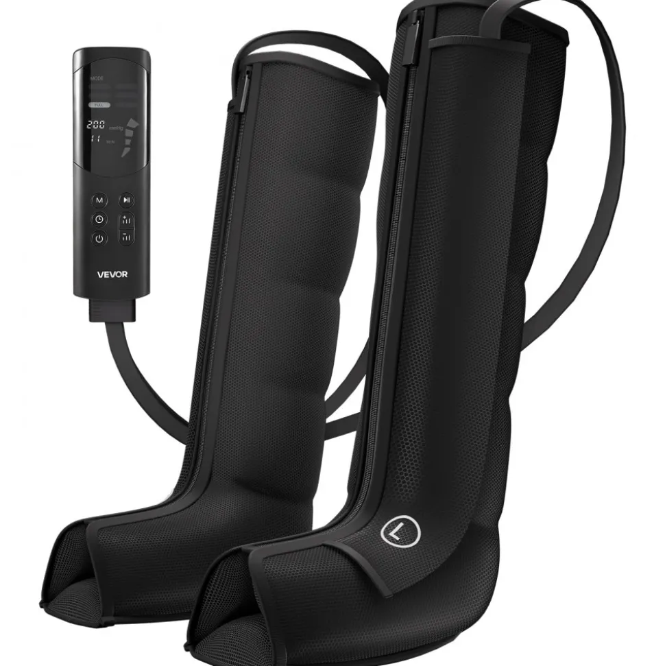 VEVOR Leg Compression Massager 6 Modes Air Compression Full Leg Massager, For Daily Relaxation, 9 Massage Intensities, 360° Coverage, Auto Shut-Off Timer, with Portable Storage Bag and Power Adapter