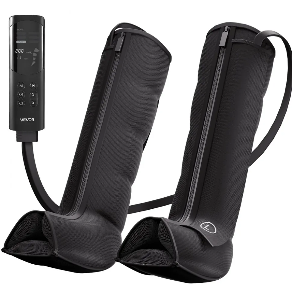 VEVOR Leg Compression Massager 6 Modes Air Compression Full Leg Massager, For Daily Relaxation, 9 Massage Intensities, 360° Coverage, Auto Shut-Off Timer, with Portable Storage Bag and Power Adapter