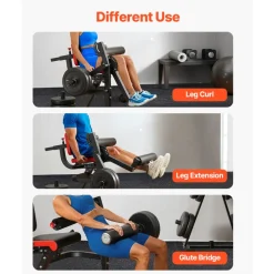 VEVOR Leg Extension and Curl Machine, 700 lbs Capacity Lower Body Special Leg Machines, Adjustable Leg Exercise Bench, Leg Rotary Extension for Thigh, Home Gym Workout Training Weight Equipment
