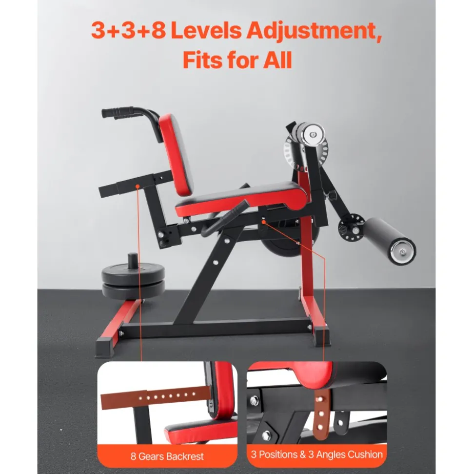 VEVOR Leg Extension and Curl Machine, Seated Leg Rotary Extension for Thigh, Adjustable Lower Body Specialty Exercises Equipment, 550 LBS Heavy Duty Workout Bench for Home Gym, for Heights 5.4-6.2 ft