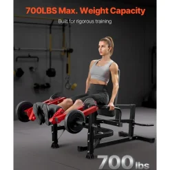 VEVOR Leg Extension and Curl Machine, Seated Leg Rotary Extension for Thigh, Adjustable Lower Body Specialty Exercises Equipment, Heavy Duty Workout Bench for Home Gym, 700 LBS Capacity