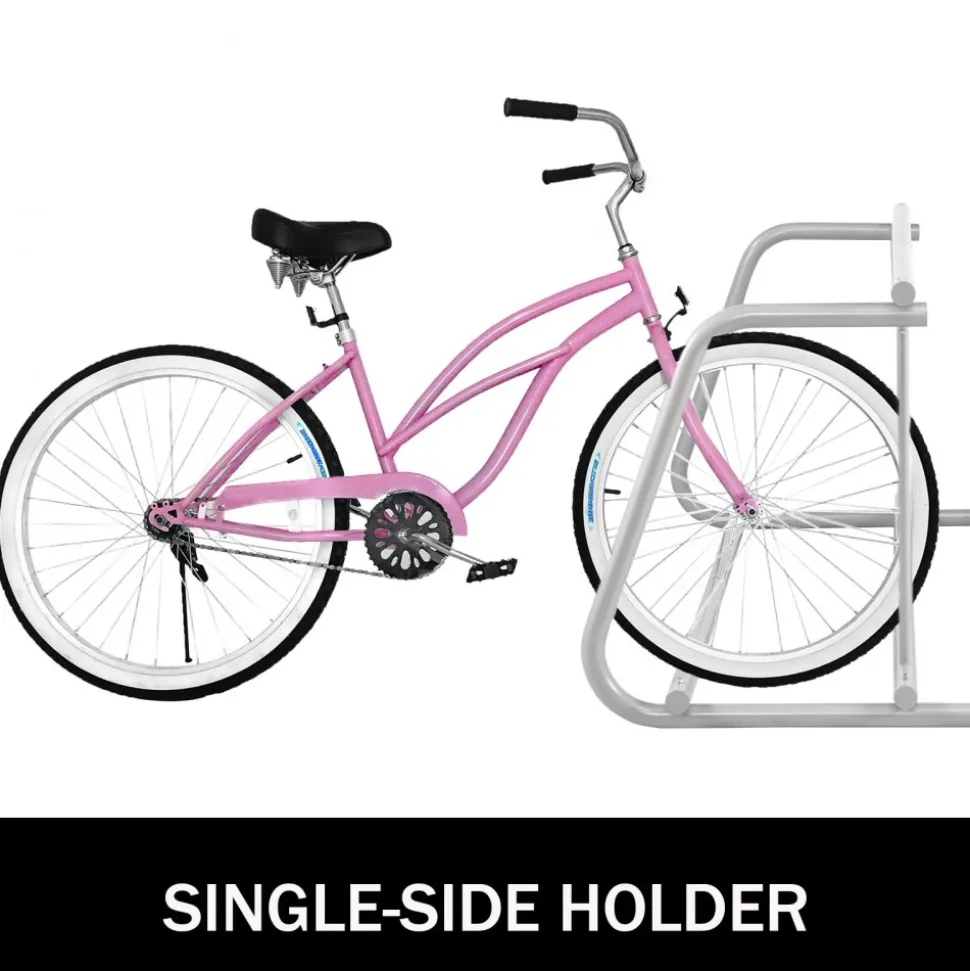 VEVOR 111" Length Floor Bike Rack, 9 Holders All-Steel Grid Bike Rack, Single-Side Storage Stand for Garages Streets Yards
