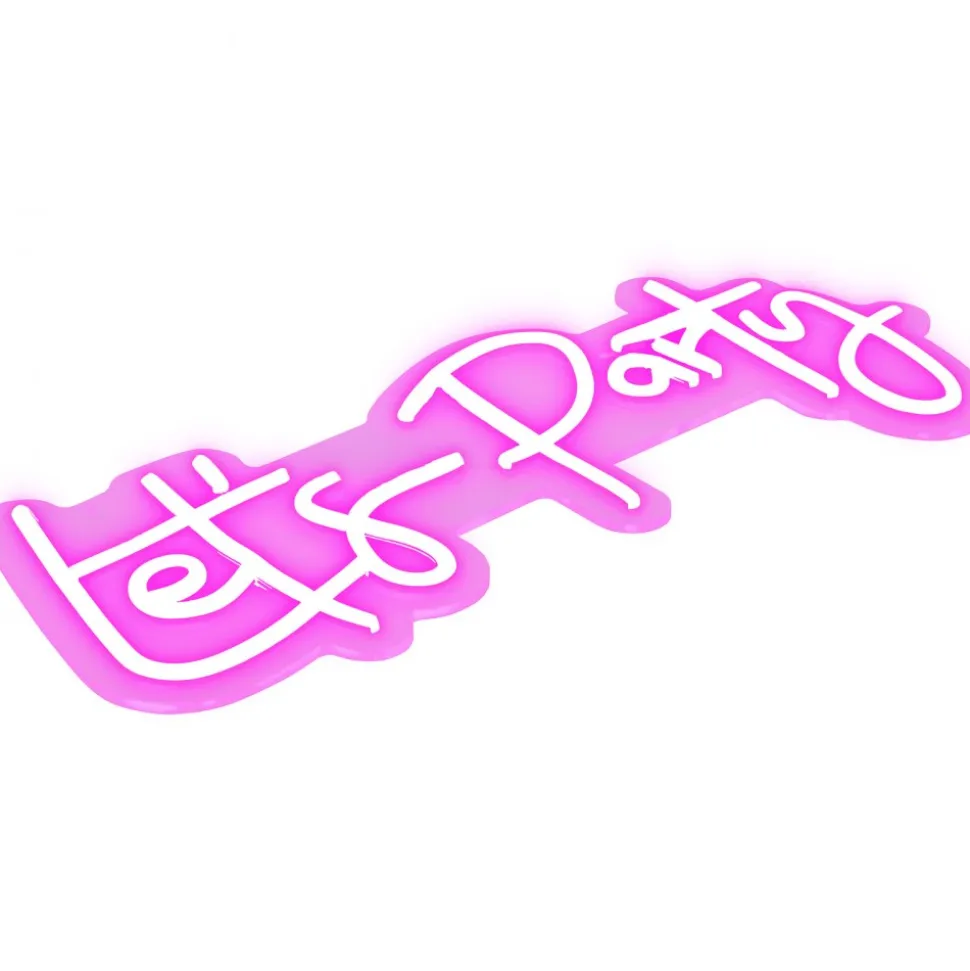 VEVOR Let's Party Neon Sign, 23"X10" Neon Sign for Wall Decor, Adjustable Brightness Pink Neon Light Sign with Remote Control and Power Adapter, for Party/Wedding Celebration/Home Decoration
