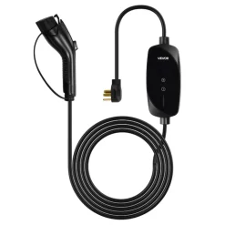 VEVOR Level 2 EV Charger, 32 Amp Adjustable Current, 240V Electric Vehicle Portable Charger with 25 ft Charging Cable, NEMA 14-50P Plug, LCD Display, Plug-in Home Car Charging Station for SAE J1772 EV