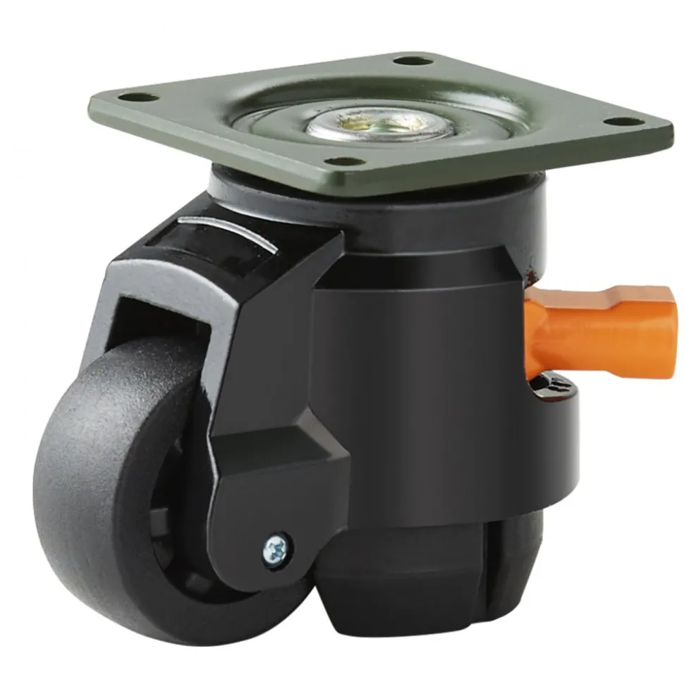 VEVOR Leveling Casters, 4-Pack Heavy Duty 360° Swivel Caster Wheels Hold up to 1100 lbs Load, 2 inches Caster Diameter, Adjustable Casters with Upgraded Handle Design and Feet for Workbench & Machine