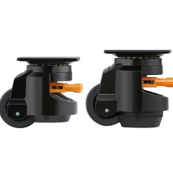 VEVOR Leveling Casters, Set of 4, 2200 lbs Total Load Capacity, 2.5 inches, Heavy Duty with Upgraded Handle Design, 360 Degree Swivel Caster Wheels, Adjustable Casters with Feet for Workbench, Machine