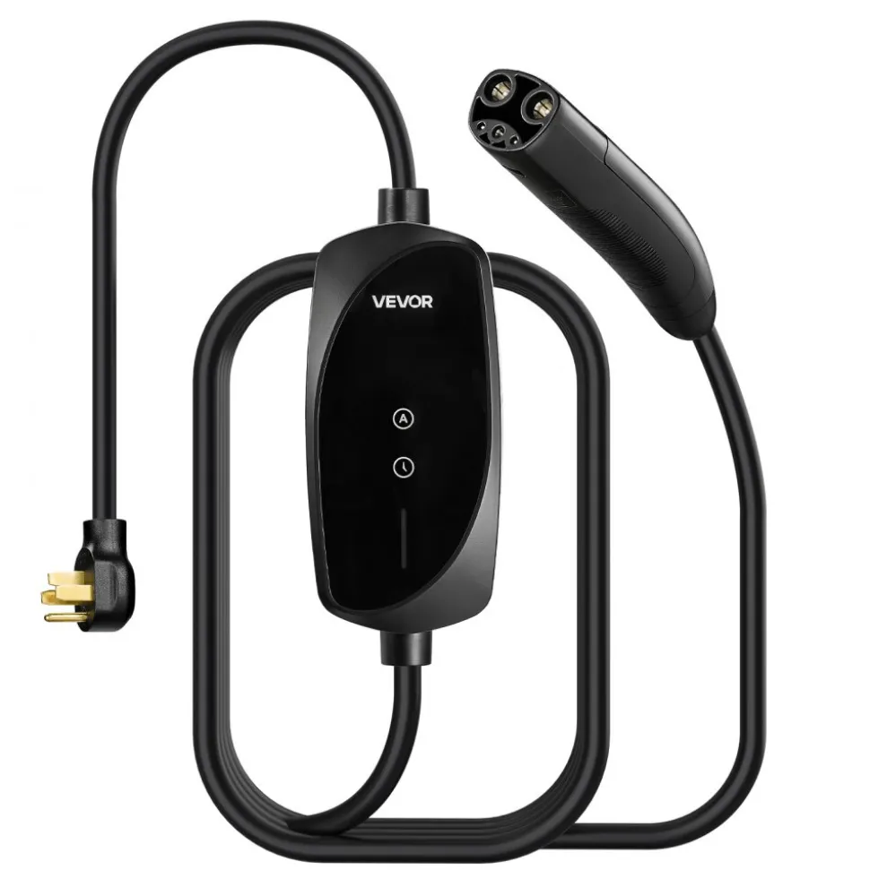 VEVOR Level 2 Tesla Charger, 40 Amp Adjustable Current, 240V Portable Home Electric Car EV Charger with 25 ft Charging Cable, NEMA 14-50P Plug, LCD Display, NACS Connector, for Tesla Model Y/X/3/S