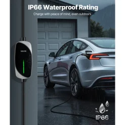 VEVOR Level 2 Tesla Charger, 32 Amp Adjustable Current, 240V Portable Home Electric Car EV Charger with 25 ft Charging Cable, NEMA 14-50P Plug, LCD Display, NACS Connector, for Tesla Model Y/X/3/S