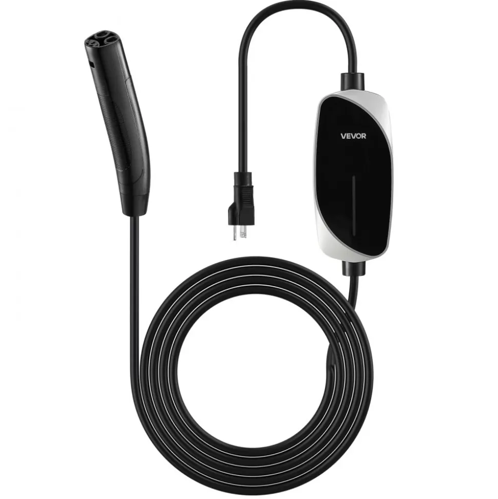 VEVOR Level 2 Tesla Charger, 32 Amp Adjustable Current, 240V Portable Home Electric Car EV Charger with 25 ft Charging Cable, NEMA 14-50P Plug, LCD Display, NACS Connector, for Tesla Model Y/X/3/S