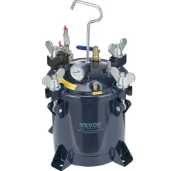 VEVOR 10L/2.5gal Spray Paint Pressure Pot Tank, 70PSI Max Air Paint Pressure Pot, Metal Rack and Leak Repair Sealant for Industry Home Decor Architecture Construction Automotive Painting