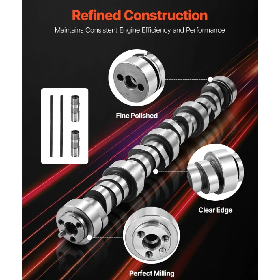 VEVOR Lifter Camshaft Kit, 13-Piece Set, Gray Cast Iron Engine Cam, Compatible with Norris trucks from 1999-2013 GM Gen3/4, Fit 1999-2013 LS-Based Engines (Silverado, Sierra, Tahoe, Yukon/LS1)