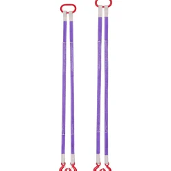 VEVOR Lifting Sling Straps, 2Pcs Two-Leg Polyester Bridle Sling with Hooks, 4400LB Capacity, 5Ft Heavy Duty Rigging Strap, Thickened & Wear-Resistant Webbing Slings for Engines Cranes Hoists Truck