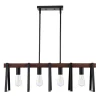 VEVOR 4-Light Kitchen Island Pendant Lights, 60W, Adjustable Dining Room Light Fixture with 2 x 6'' and 6 x 12'' Rods, Industrial Metal Frame Farmhouse Linear Chandeliers Lighting for Dining Room, E26