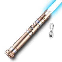 VEVOR Light Sword, Light up Sword with 12 RGB Colors, FX Sound and Realistic Handle, Rechargeable Light Up Sword Toy for Adults and Kids, Christmas Day, Halloween Cosplay, Birthday, Gold