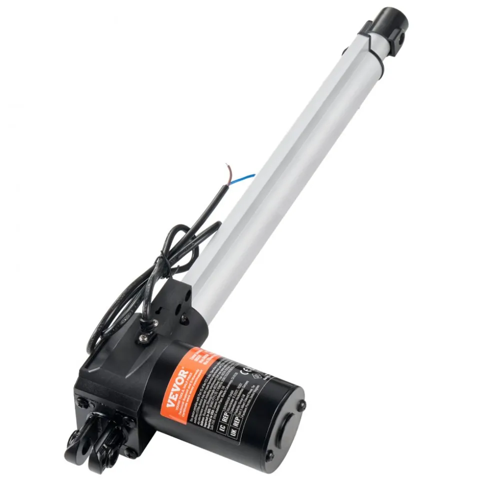 VEVOR Linear Actuator 12V, 12 Inch Heavy Duty 1320lbs/6000N Linear Actuator, 0.19"/s Linear Motion Actuator with Mounting Bracket & IP44 Protection for Electric Door Industrial Machinery Vessels Cargo