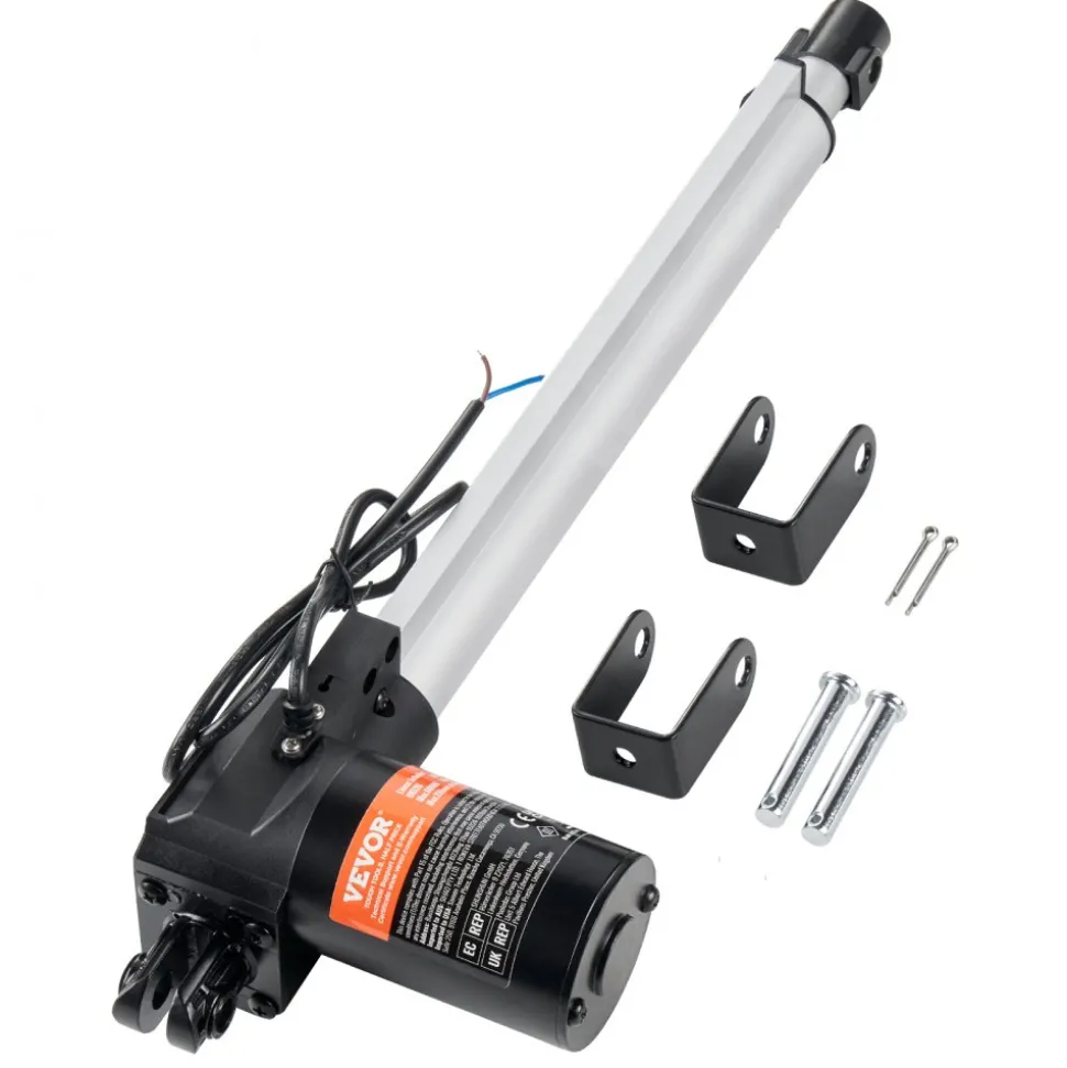 VEVOR Linear Actuator 12V, 12 Inch Heavy Duty 1320lbs/6000N Linear Actuator, 0.19"/s Linear Motion Actuator with Mounting Bracket & IP44 Protection for Electric Door Industrial Machinery Vessels Cargo