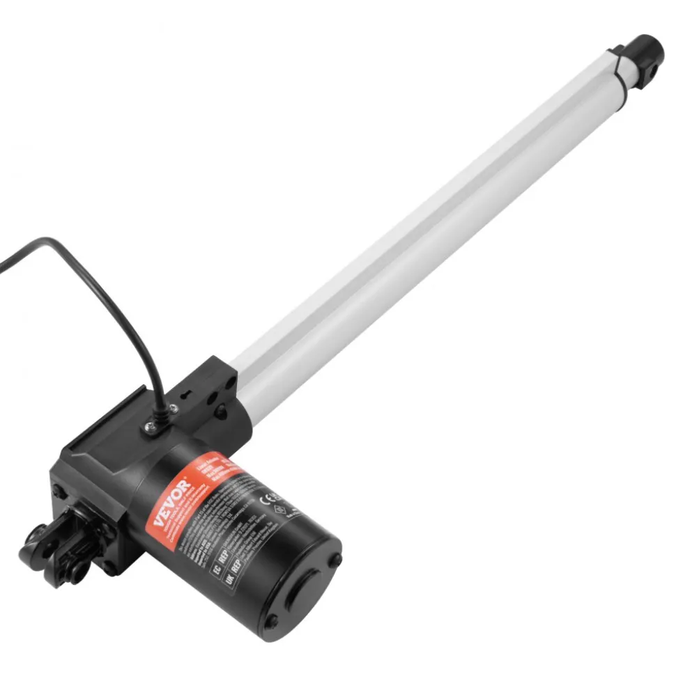 VEVOR Linear Actuator 12V, 16 Inch Heavy Duty 1320lbs/6000N Linear Actuator, 0.19"/s Linear Motion Actuator with Mounting Bracket & IP44 Protection for Electric Door Industrial Machinery Vessels Cargo