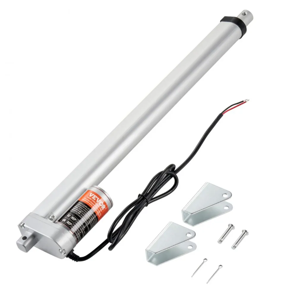 VEVOR Linear Actuator 12V, 16 Inch High Load 330lbs/1500N Linear Actuator, 0.19"/s Linear Motion Actuator with Mounting Bracket and IP54 Protection