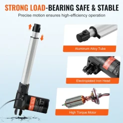 VEVOR Linear Actuator 12V, 8 Inch Heavy Duty 1320lbs/6000N Linear Actuator, 0.19